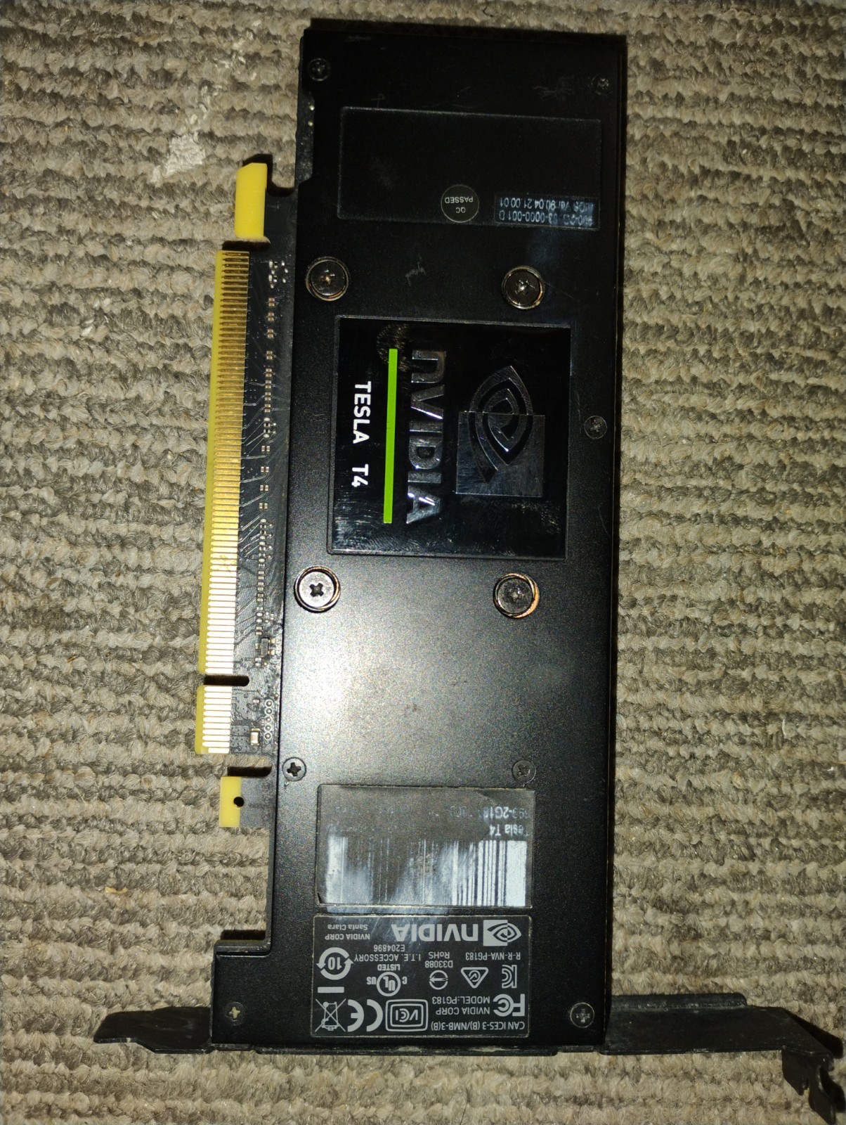 NVIDIA Tesla T4 16GB GDDR6 PCI-E 3.0 Graphics Accelerator Card Model PG183