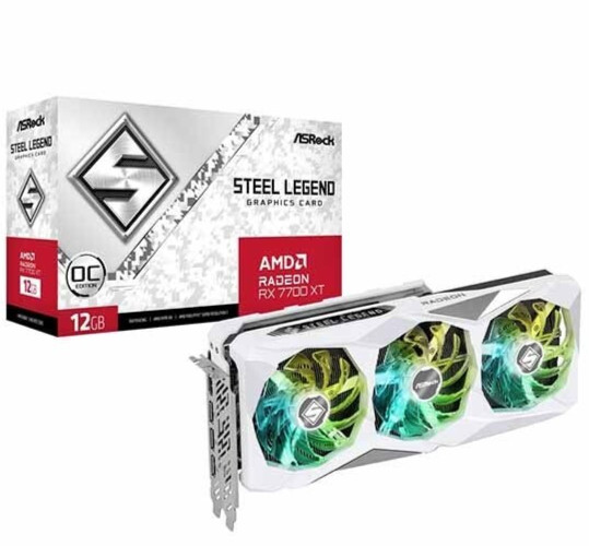 ASRock AMD Radeon RX 7700 XT Steel Legend 12GB OC Graphics Card White [NEW]